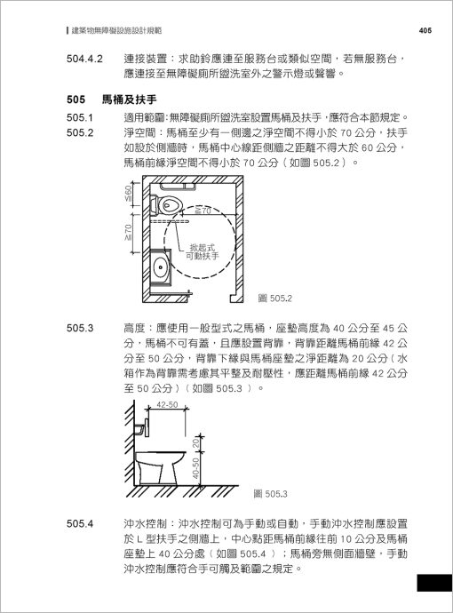 最新建築技術規則〈附補充規定圖例及建築物無障礙設施設計規範〉『本書依內政部營建署公布施行之條文編輯附已發布未施行之條文(設計施工編)』(114年1月)二十一版：圖片 16